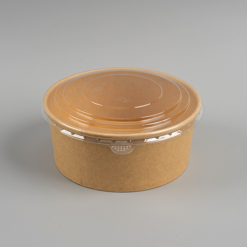 Compostable salad bowl with lid